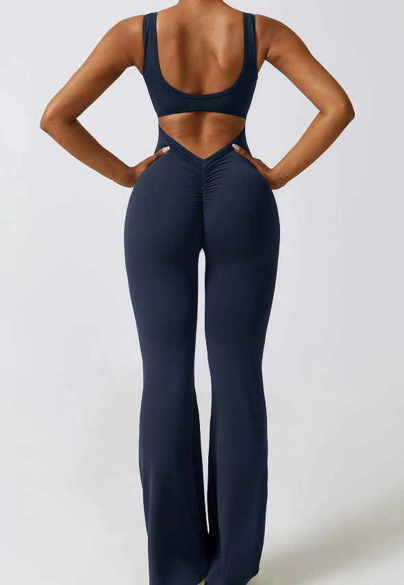 Backless Ruched Jumpsuit