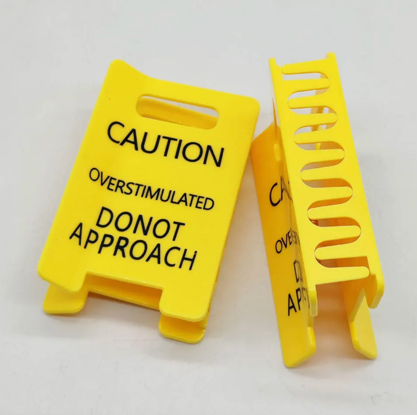 Caution Overstimulated Sign Hair Claw Clip